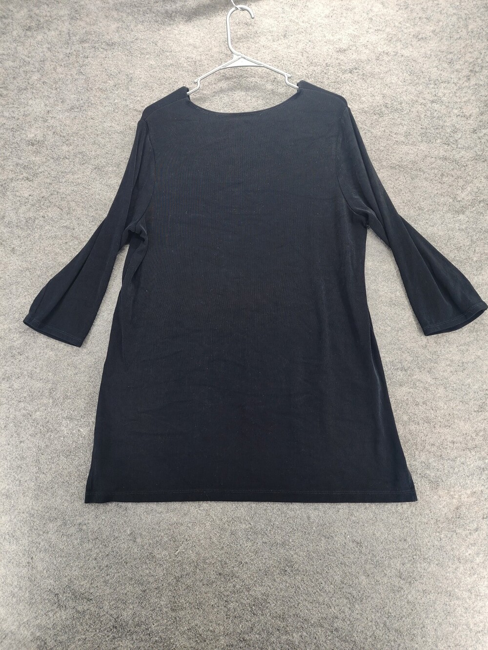 Chicos Travelers Blouse Womens Size 2 3/4 Sleeve Black Shirt - Picture 2 of 5